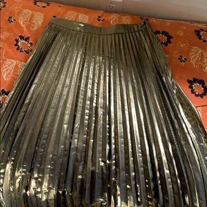 &other stories accordion metallic pleat skirt